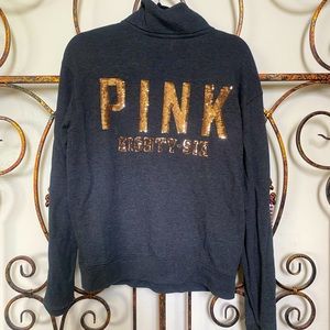 Gold sequin Pink half zip